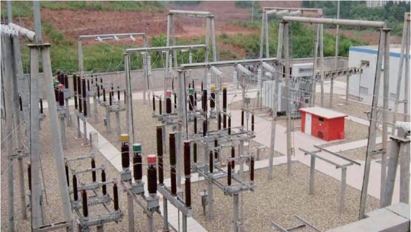 Outdoor substation switchyard
